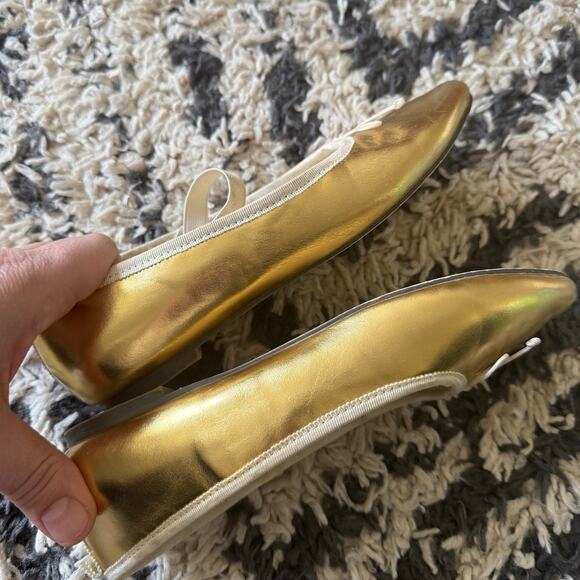 Crewcuts Gold Strappy Ballet Flats Mary Jane Shoes Size 4 Kids Big Girls Youth - Picture 9 of 10